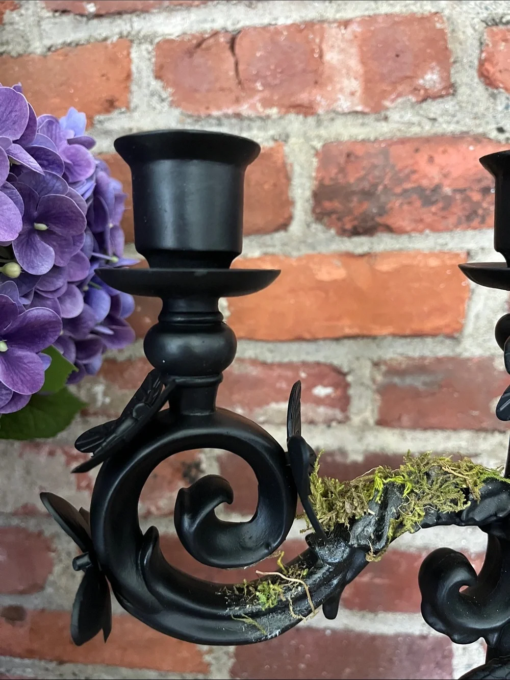 Martha Stewart Black Snake Three-Arm Candelabra Pair